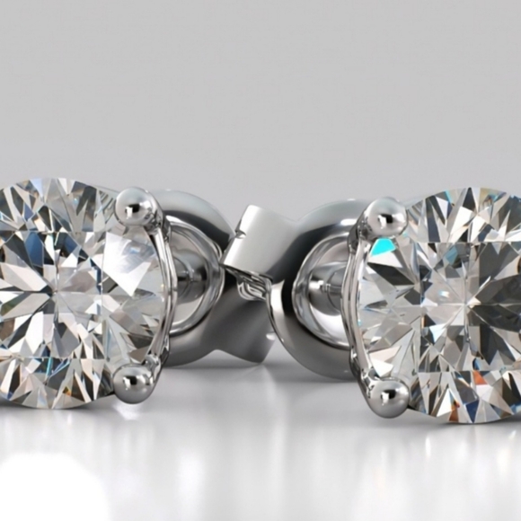 Jewelry - Elegant 6ct Certified Moissanite Silver Stud Earrings